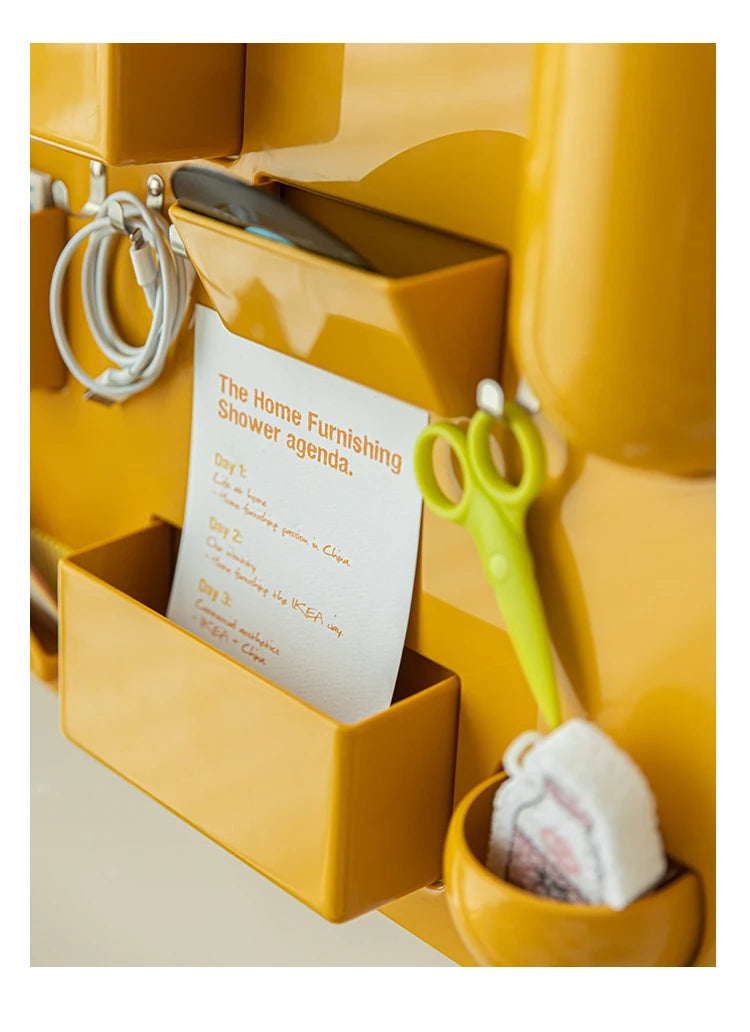 Wall-mounted Storage Rack with Hooks for Office, Kitchen and Workshop Children's Room Organizer with Adjustable Shelves by Smarsty