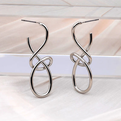 Vintage Irregular Metal Drop Earrings for Women Fashion Statement - Smarsty