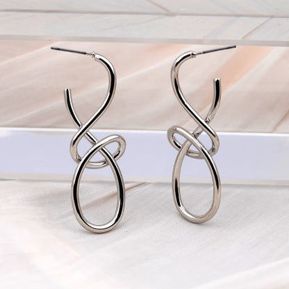 Vintage Irregular Metal Drop Earrings for Women Fashion Statement - Smarsty