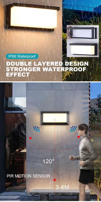 LED Wall Light With Motion Sensor For Outdoor Use - Smarsty