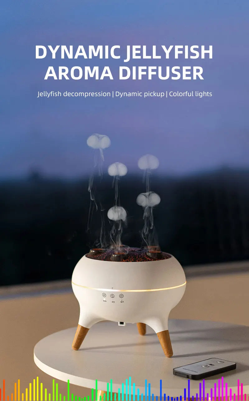 Dynamic Jellyfish Humidifier With Colorful Night Lights - Smarsty