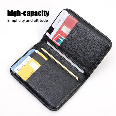 Portable Super Slim Soft Wallet PU Leather Mini Credit Card Wallet Purse Card Holders Men Wallet Thin Small Short Wallets - Smarsty