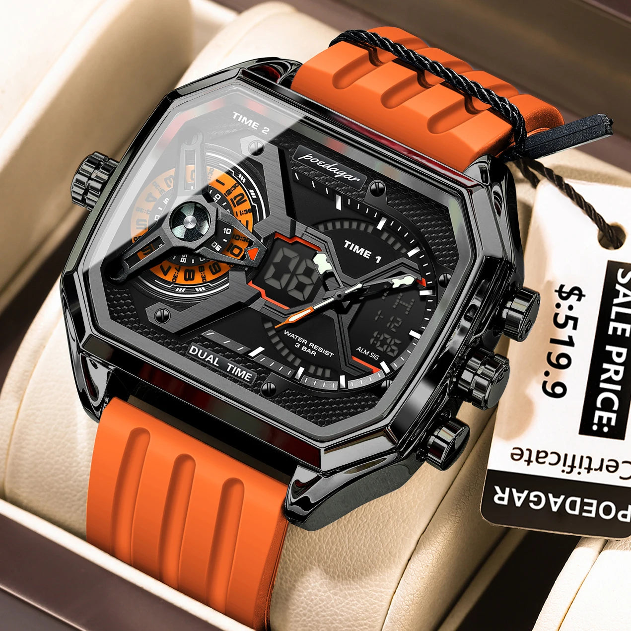 Luxury Men’s Luminous Quartz Watch with LED Calendar - Smarsty