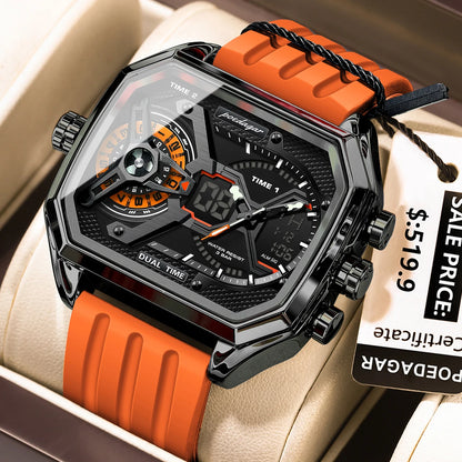 Luxury Men’s Luminous Quartz Watch with LED Calendar - Smarsty