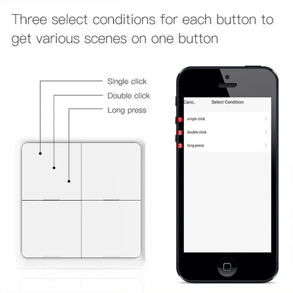 Tuya Smart Wireless Zigbee Wall Light Switch - Smarsty