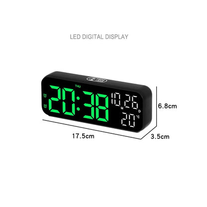 Voice Control Digital Alarm Clock with Temperature Display - Smarsty