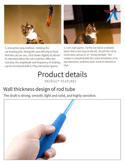 11pcs Replacement Cat Feather Toy Set Feather Replacement Head Retractable Cat Stick Cat Products - Smarsty