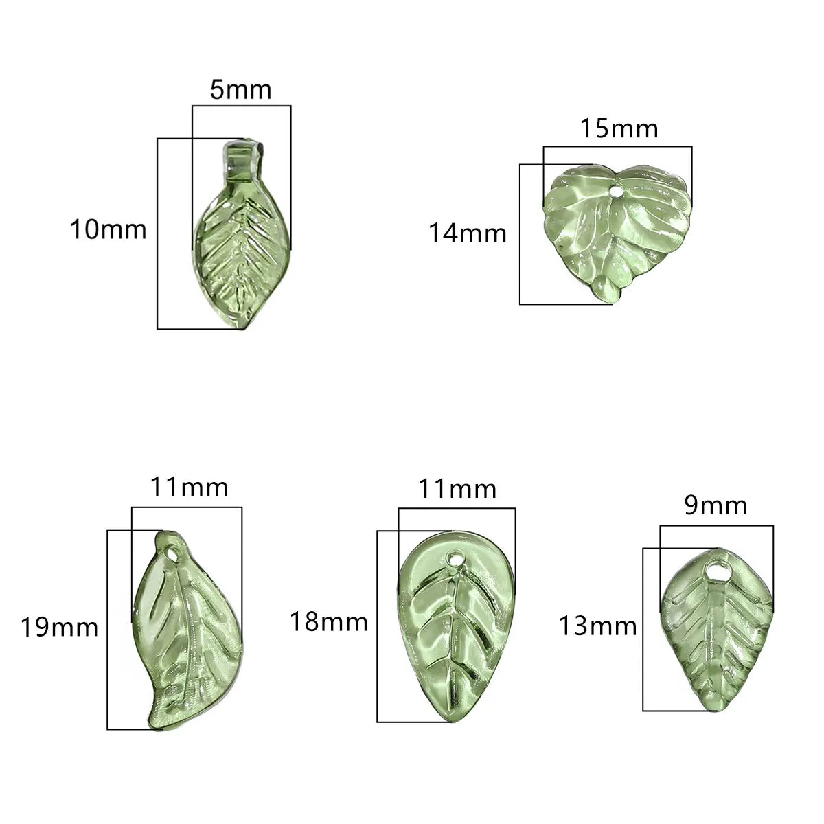 100pcs Acrylic Leaf Beads For DIY Handmade Jewelry Craft - Smarsty
