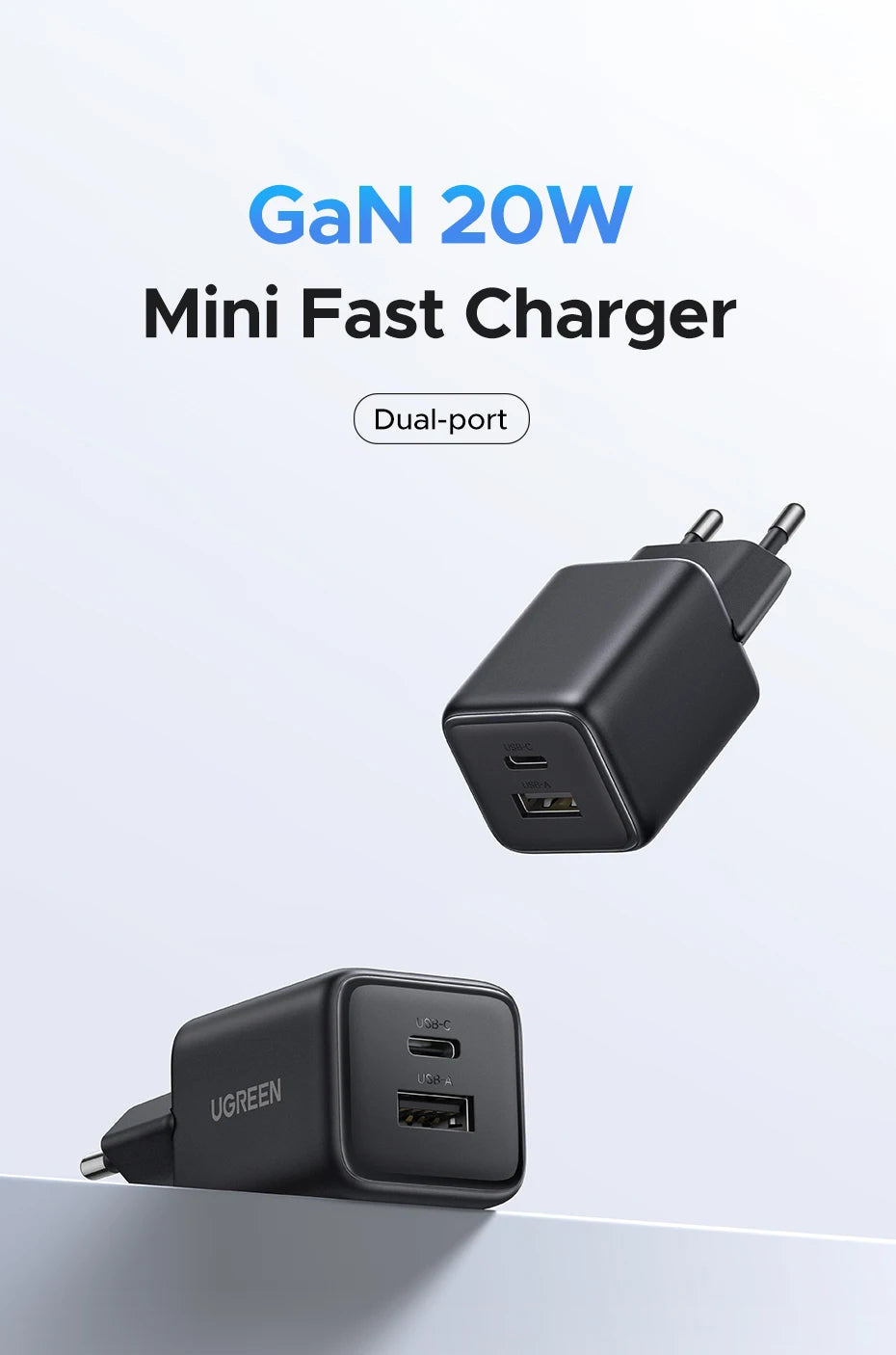 20W GaN USB C Charger PD3 Quick Charge Mini Compact - Smarsty