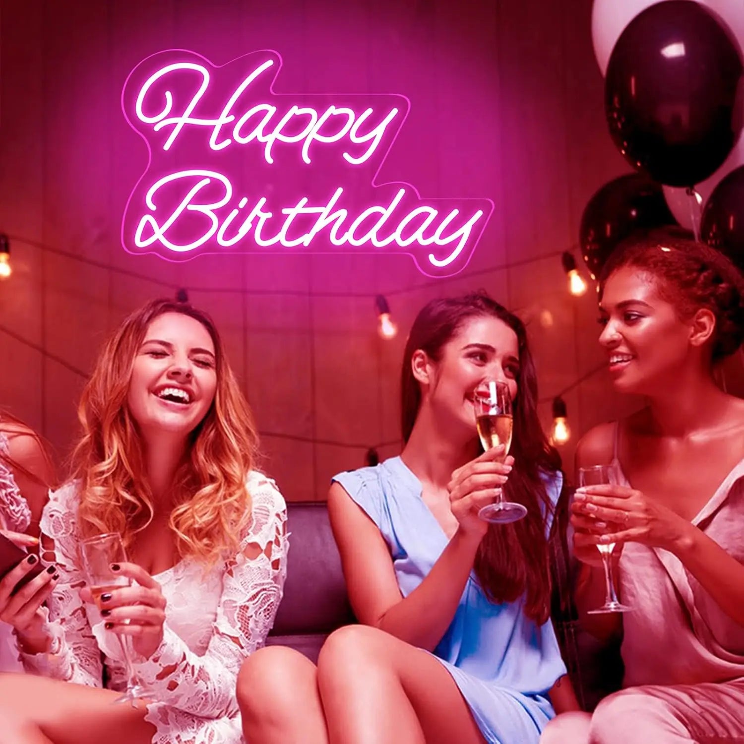 “Happy Birthday” LED neon sign For birthday party backdrop decorations, wall decorations and birthday gifts Dimmable 16”