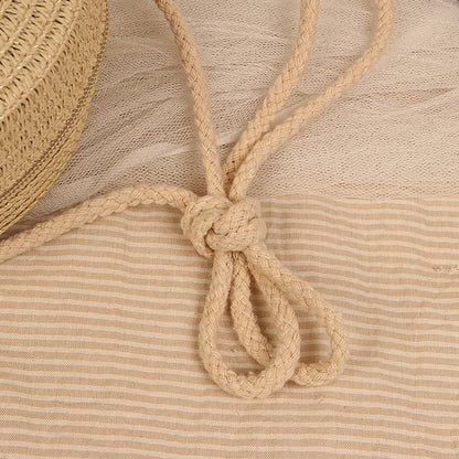 Round Straw Bag For Women Woven Handmade Shoulder Bag - Smarsty