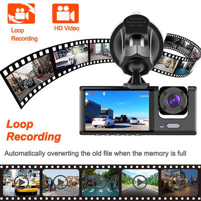 1080P Car Dash Cam Front Rear Night Vision Recording - Smarsty