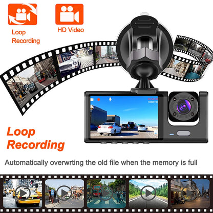 1080P Car Dash Cam Front Rear Night Vision Recording - Smarsty