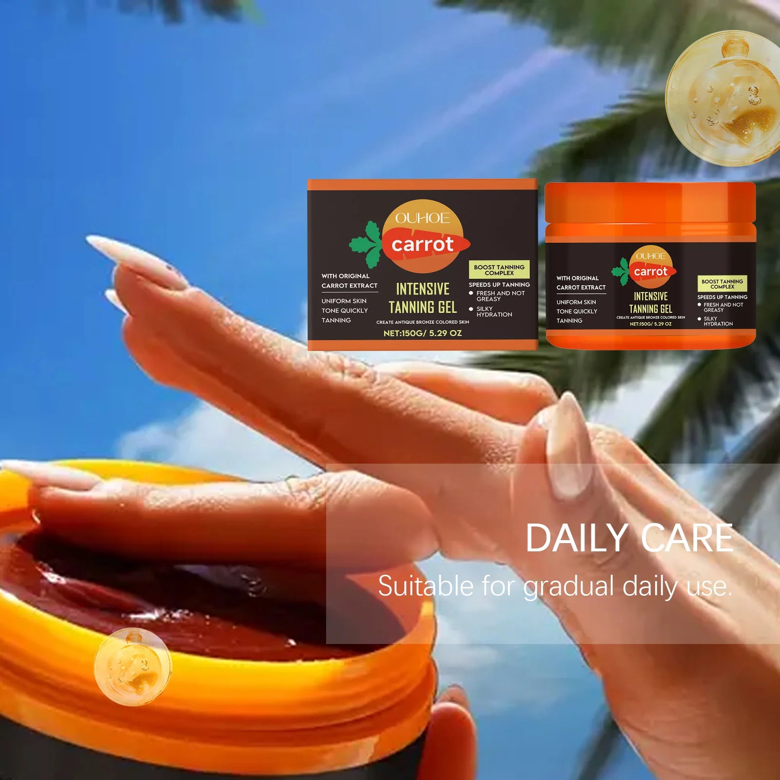 Hydrating Carrot Tanning Gel for Natural Sunless Tan - Smarsty