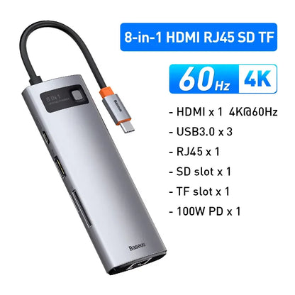 USB C Hub 4K 60Hz Ethernet PowerDelivery100W MacBook Pro