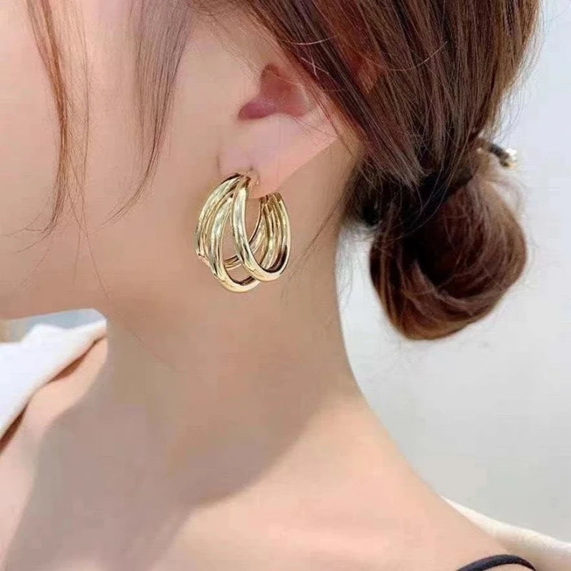 Gold Color Dangle Earrings for Women with Unique Punk Style - Smarsty