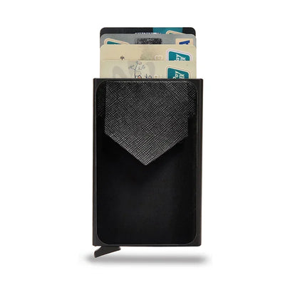 Rfid Smart Credit Card Holder Wallets Metal Slim Pop Up Minimalist Men Wallets Black Male Purse Money Bags Carteira Masculina - Smarsty