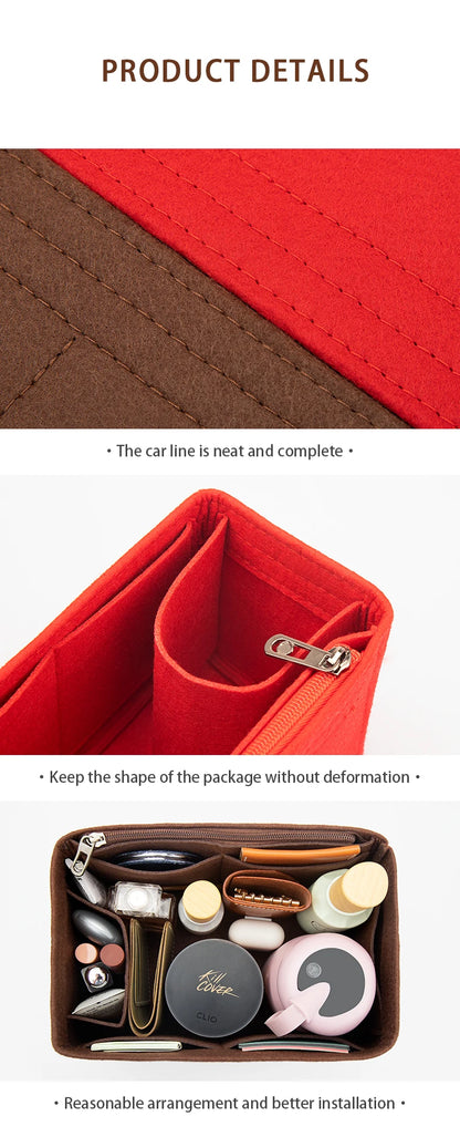 WUTA Felt Insert Bag Organizer For LV Speedy 20 25 30 35 Flap Handbag Inner Bag Makeup Travel Purse Storage Tote Bag Accessories