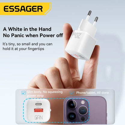 GaN USB C RapidCharge 20W PD Charger for iPhone iPad - Smarsty