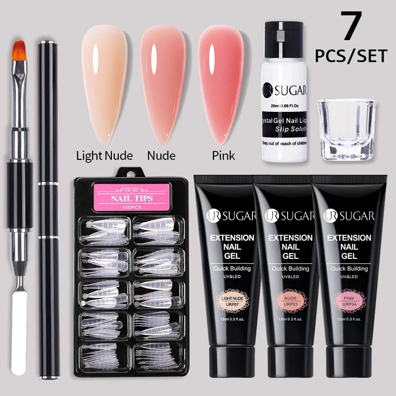 Nude Glitter Gel Nail Polish Kit for Long-Lasting Manicure - Smarsty