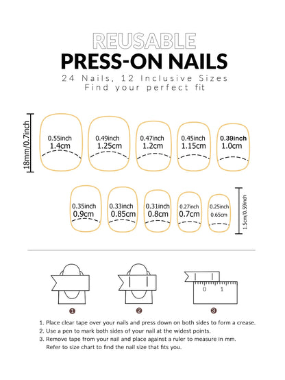 24pcs Black Square Press On Nails for Stunning Looks - Smarsty