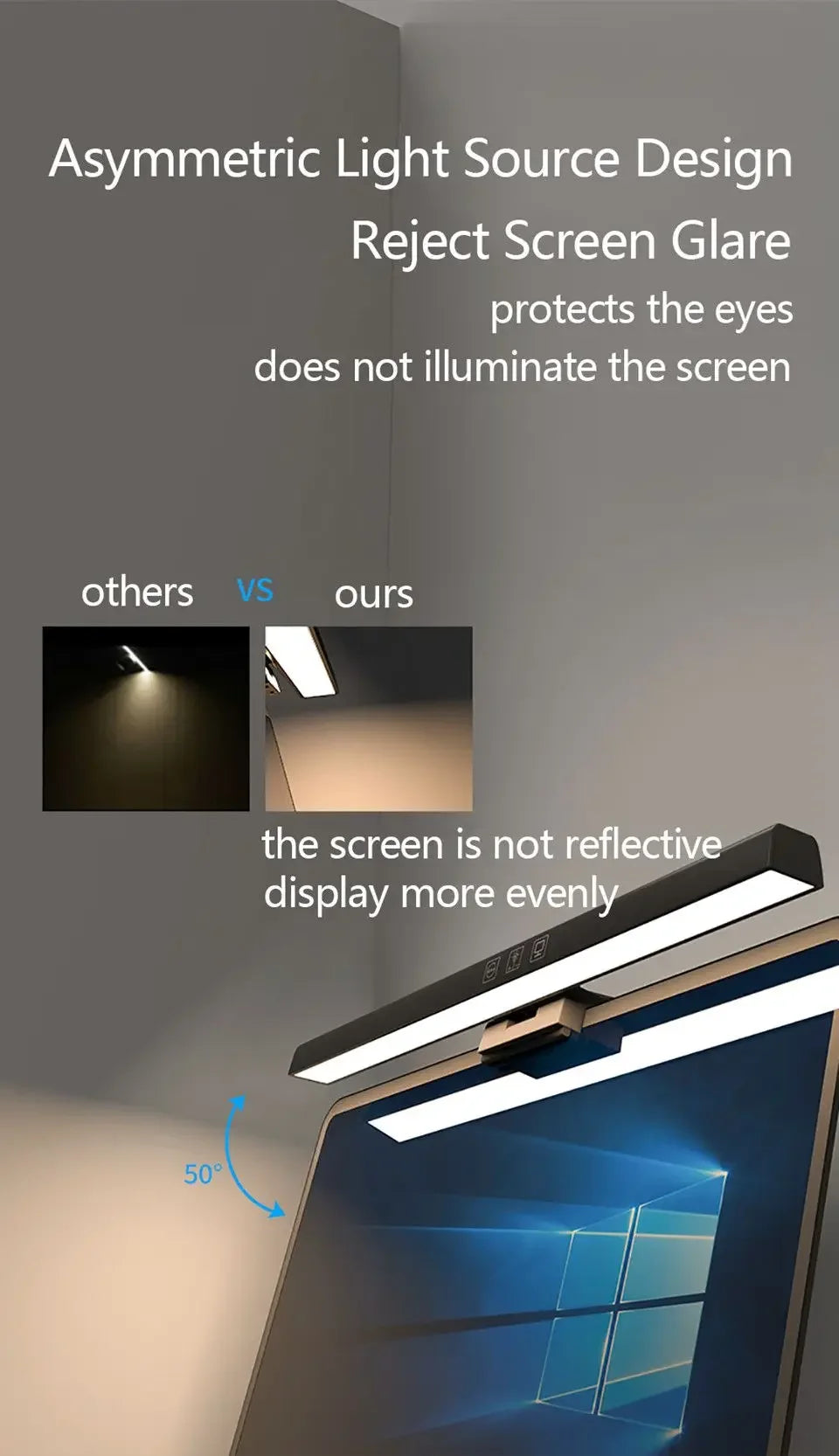 LED Eye-Care Desk Lamp with Stepless Dimming Feature - Smarsty
