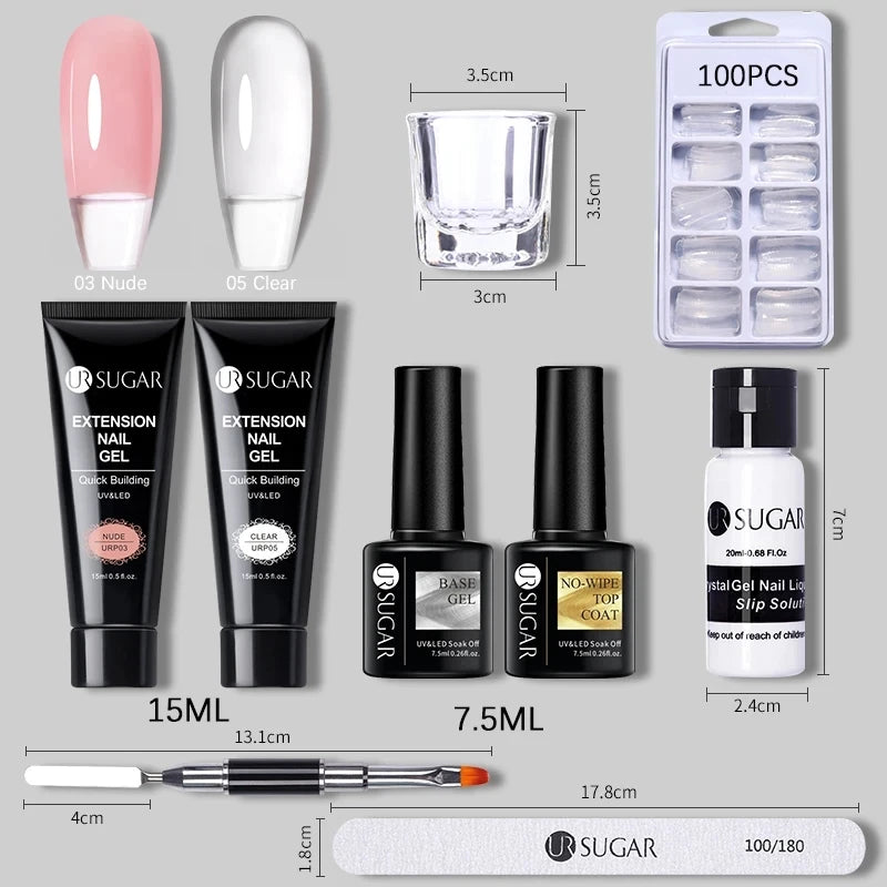 Nude Glitter Gel Nail Polish Kit for Long-Lasting Manicure - Smarsty