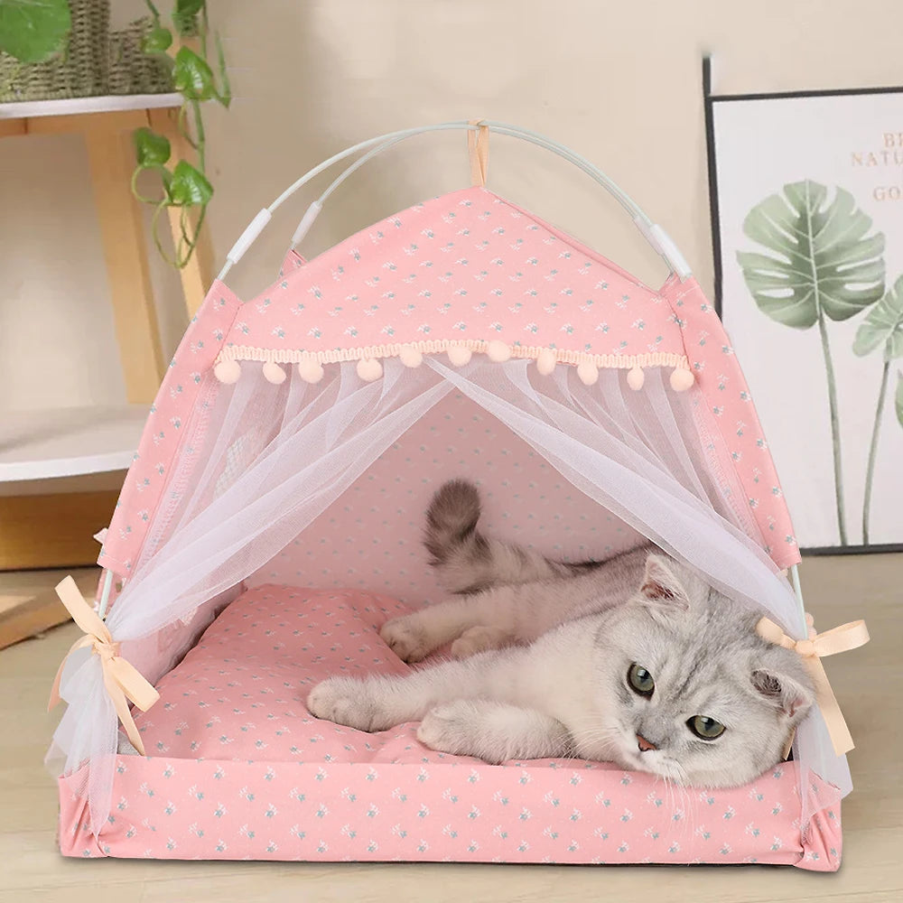 Foldable Cat Tent Bed for All Seasons - Smarsty