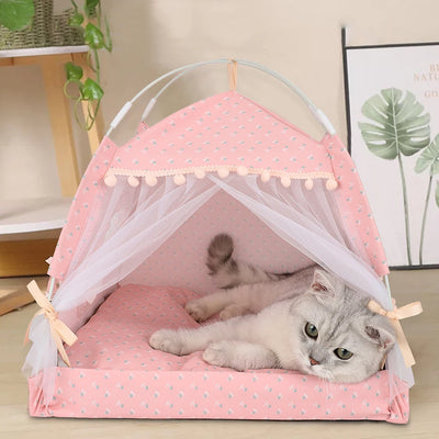 Foldable Cat Tent Bed for All Seasons - Smarsty