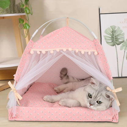 Foldable Cat Tent Bed for All Seasons - Smarsty