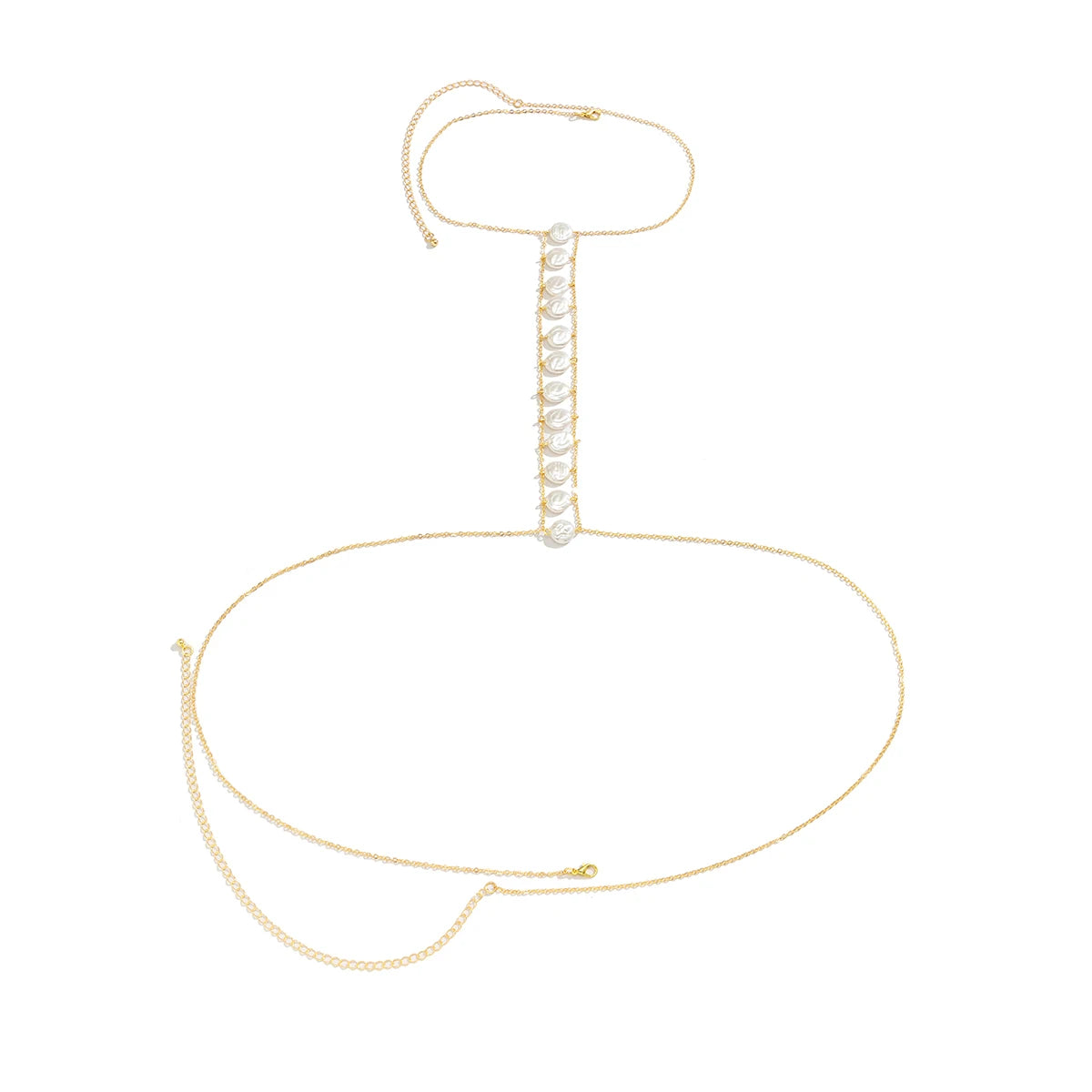 Bohemian Pearl Cross Belly Chain for Summer Style - Smarsty
