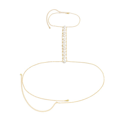 Bohemian Pearl Cross Belly Chain for Summer Style - Smarsty