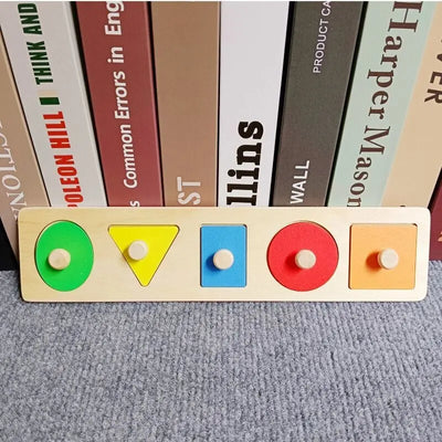 Montessori Toy Wooden Building Blocks Early Learning Educational Toys Color Shape Match Kids Puzzle Toys For Children Boys Girls - Smarsty