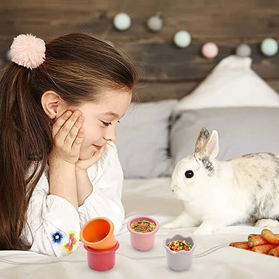 Stacking Cups Toy For Rabbits Multi-Colored Reusable Small Animals Puzzle Toys For Hiding Food Playing Bunny Accessories Pet - Smarsty