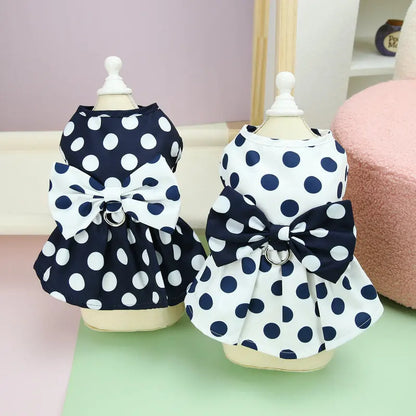 Lovely Dot Pattern Dog Dress for Wedding Parties - Smarsty