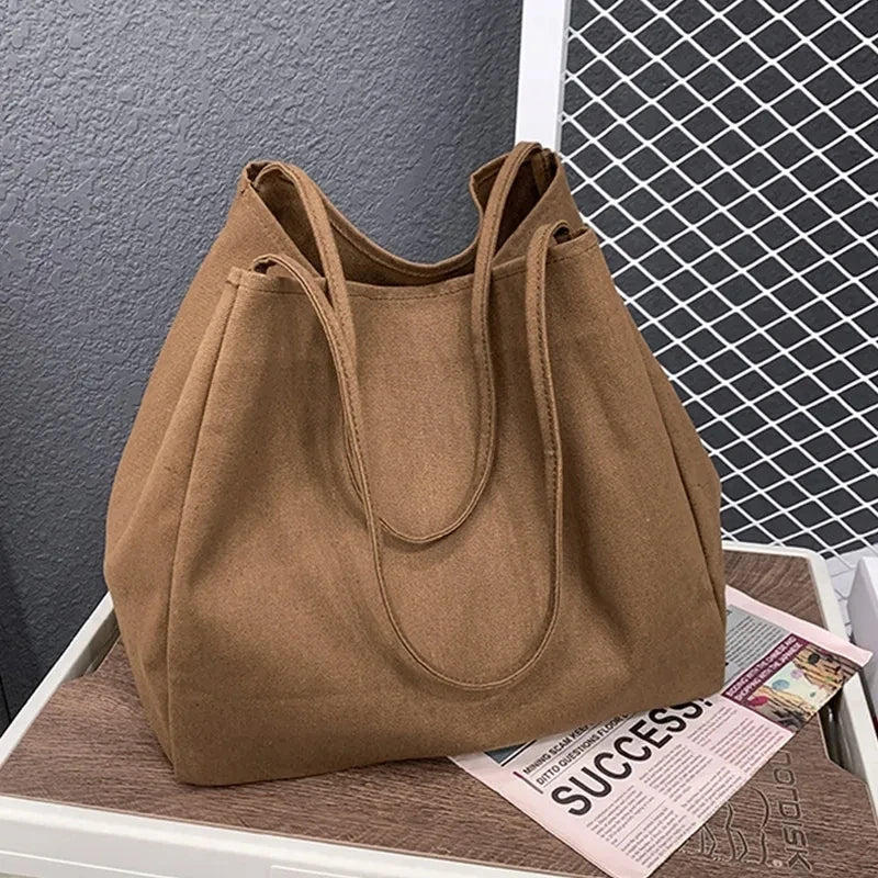 Large Capacity Canvas Shopper Tote Reusable For Women - Smarsty