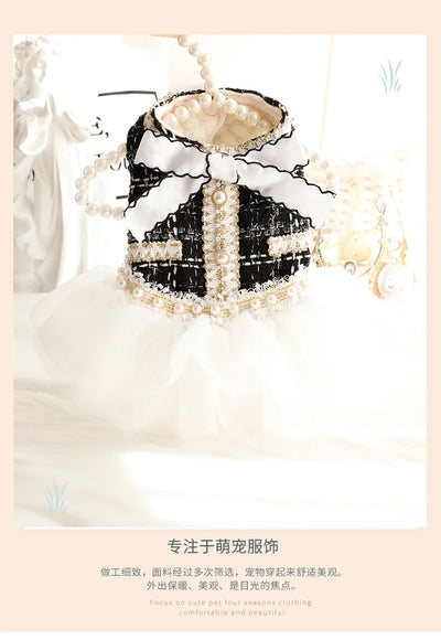 Luxury Cotton Dog Lace Dress with Tutu Skirt - Smarsty