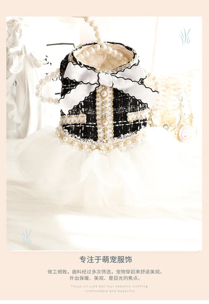 Luxury Cotton Dog Lace Dress with Tutu Skirt - Smarsty
