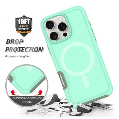 Dual Layer Protection Armour Magnetic Phone Case For iPhone 16 15 11 12 13 14 Pro Max Luxury For Magsafe Shockproof Matte Cover