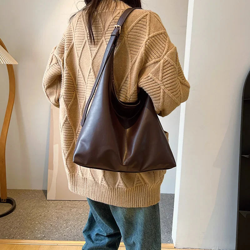 Large Tote Bag For Women Everyday Retro Simple Shoulder Bag - Smarsty