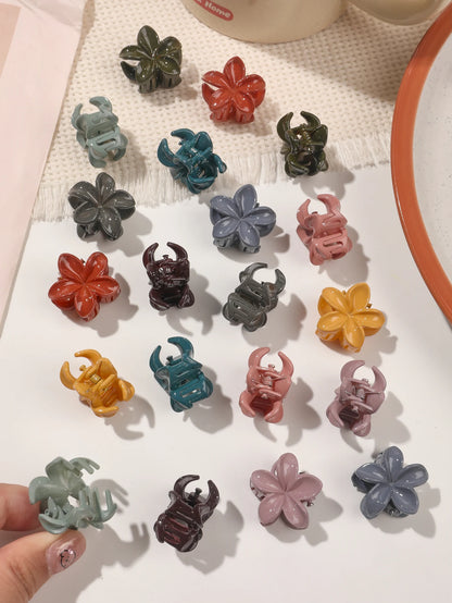 Mini Flower Hair Clips Pack Creaseless Claw Clips For Bangs - Smarsty