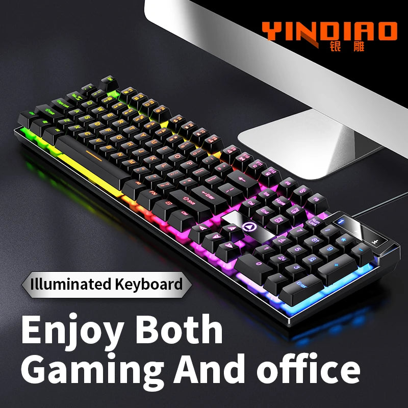 Low Profile Gaming Keyboard With Numpad Wired USB Cable