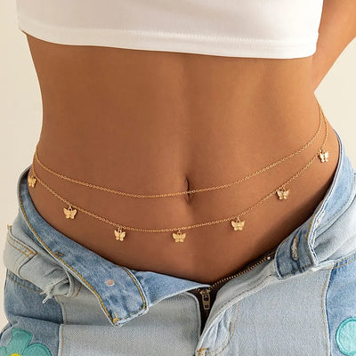 Classic Retro Butterfly Belly Chain for Women - Smarsty