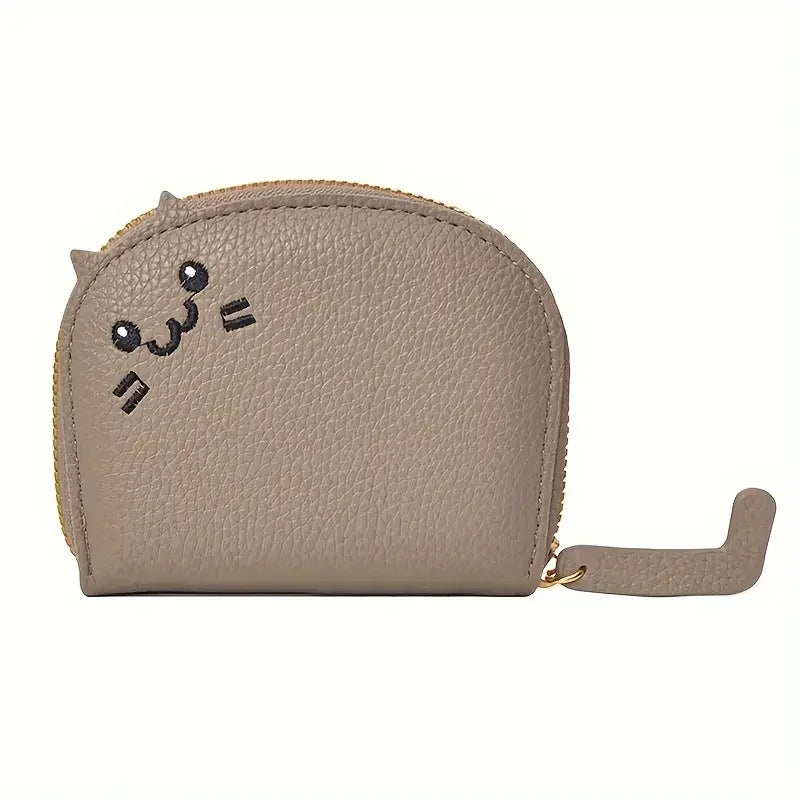Cartoon Cat shaped design Wallet Women's Multi-card slots Holder Cute Fashion Faux Leather Coin Purse Creative ID Card Holder - Smarsty