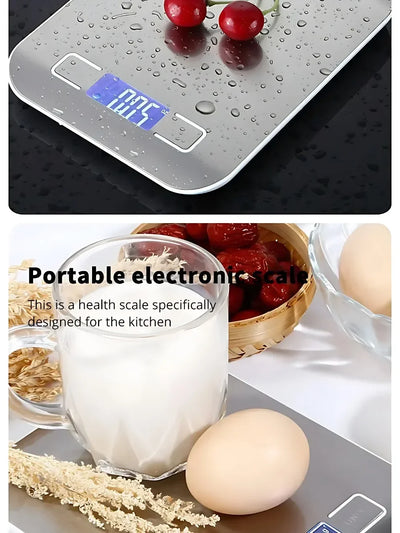 5kg/1g Digital Kitchen Scale LED Stainless Steel High-precision Electronic Scales Home Jewelry Food Weighing Baking Tools by Smarsty