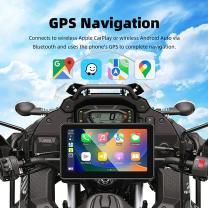 7 Inch Motorcycle GPS Navigation With Wireless CarPlay IP67 - Smarsty