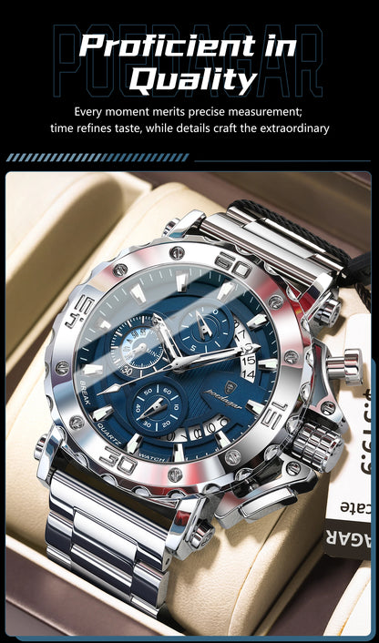 Luxury Waterproof Men's Chronograph Watch with Calendar - Smarsty