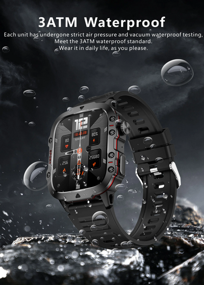 Rugged Military Smart Watch for Men with Bluetooth Calling - Smarsty