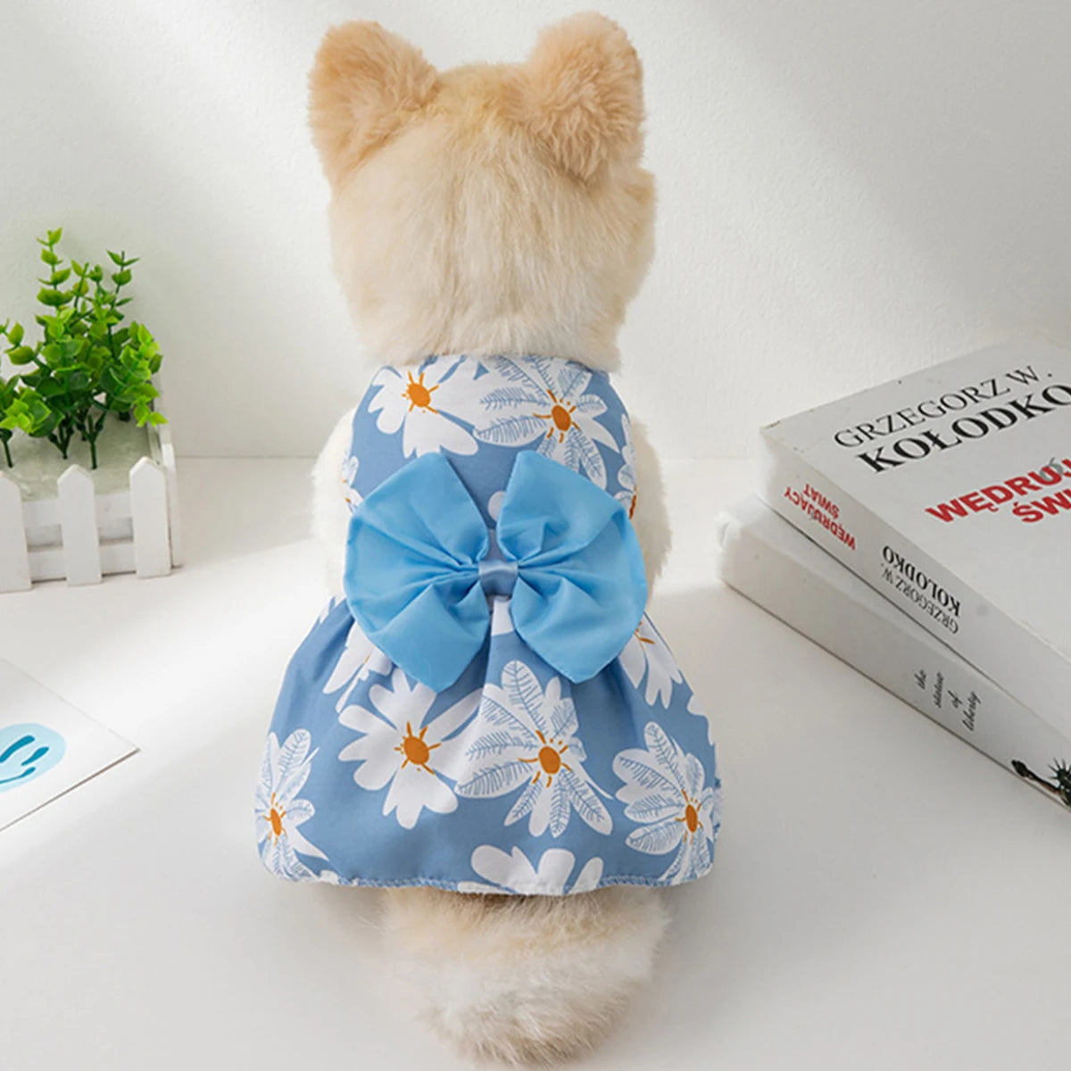 Cute Summer Dog Dress for Small Dogs with Bowknot - Smarsty