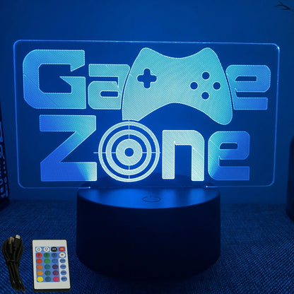 Neon Gamer 3D LED Night Light for Gaming Room - Smarsty